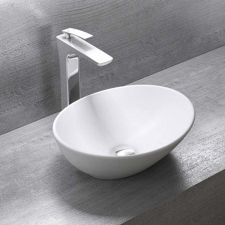 Lavoar EGO 205, Alb, mat, 41x33.1 cm, montaj pe blat, ceramica sanitara