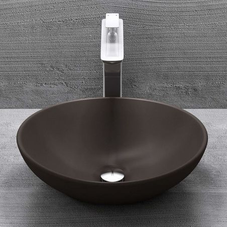 Lavoar EGO 205 Kaffe, Maro, mat, 41x33.1 cm, montaj pe blat, ceramica sanitara