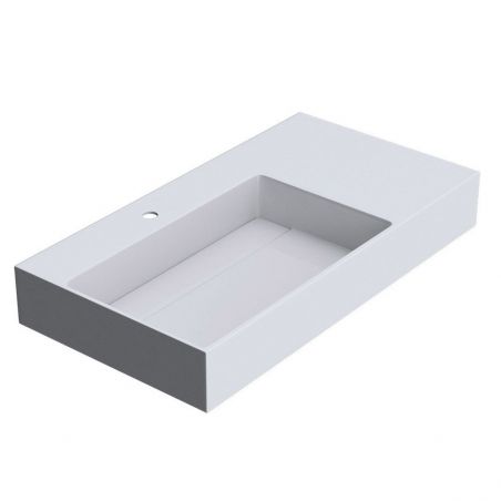 Lavoar EGO12, compozit marmura, montaj pe blat sau suspendat, 90x48 cm, scurgere mascata