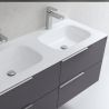 Lavoar dublu EGO 04, Alb, lucios, 120 sau 144 cm, montaj  semi-incastrat, compozit marmura, cu doua gauri de baterie Lavoar dublu EGO 04, Alb, lucios, 120 sau 144 cm, montaj  semi-incastrat, compozit marmura, cu doua gauri de baterie