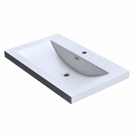 Lavoar EGO 01, Alb, lucios, dimensiuni: 60, 76 sau 100 cm, montaj incastrat, compozit marmura, cu gaura baterie Lavoar EGO 01, Alb, lucios, dimensiuni: 60, 76 sau 100 cm, montaj incastrat, compozit marmura, cu gaura baterie