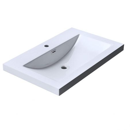Lavoar EGO 01, Alb, lucios, dimensiuni: 60, 76 sau 100 cm, montaj incastrat, compozit marmura, cu gaura baterie Lavoar EGO 01, Alb, lucios, dimensiuni: 60, 76 sau 100 cm, montaj incastrat, compozit marmura, cu gaura baterie