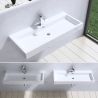 Lavoar EGO 06, Alb, lucios, dimensiuni: 76 sau 100 cm, montaj pe blat sau suspendat, compozit marmura, cu gaura baterie Lavoar EGO 06, Alb, lucios, dimensiuni: 76 sau 100 cm, montaj pe blat sau suspendat, compozit marmura, cu gaura baterie
