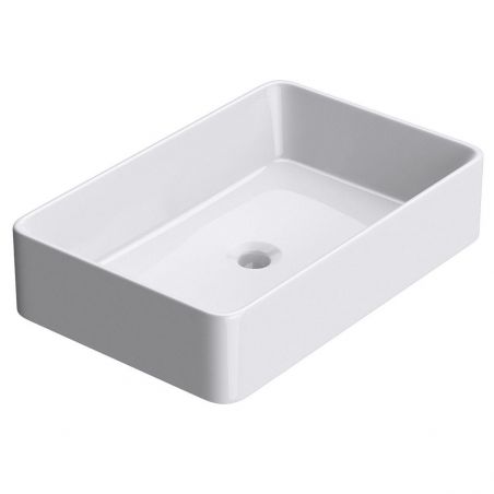 Lavoar EGO-105, 58x38 cm, ceramica sanitara, montaj pe blat, fara gaura baterie