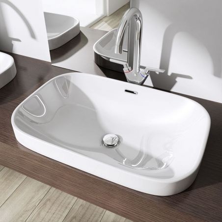Lavoar EGO 5082, Alb, lucios, 61x40.5 cm, montaj semi-incastrat, ceramica sanitara