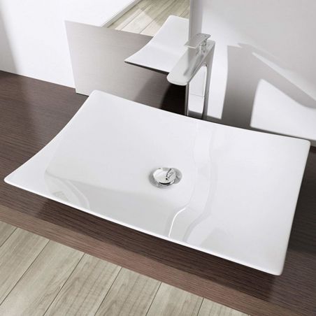 Lavoar EGO 5096, Alb, lucios, 60x40 cm, montaj pe blat, ceramica sanitara Lavoar EGO 5096, Alb, lucios, 60x40 cm, montaj pe blat, ceramica sanitara