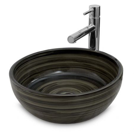 Lavoar EGO ClaudiaXB, Negru Verde, lucios, 40.5x40.5x14 cm, montaj pe blat, ceramica sanitara
