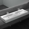 Lavoar dublu EGO-830, compozit de marmura, Alb Mat 140x48 cm, montaj pe blat