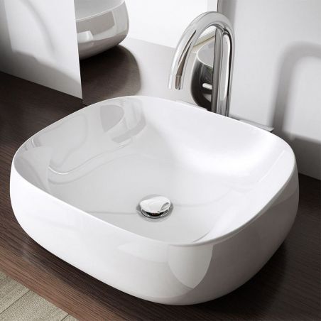 Lavoar EGO 5104, Alb, lucios, 41x36 cm, montaj pe blat, ceramica sanitara