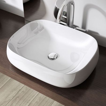 Lavoar EGO 5105, Alb, lucios, 50x38 cm, montaj pe blat, ceramica sanitara