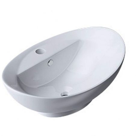 Lavoar EGO-302, ceramica sanitara, culoare Alb lucios , montaj pe blat, 59x39 cm