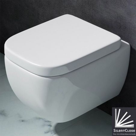Vas wc EGO101, Alb, suspendat, capac soft-close inclus