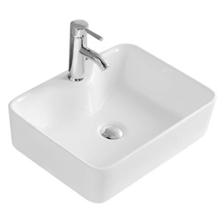Lavoar Kelly, montaj pe blat, ceramica alba, gaura baterie, 49x38 cm