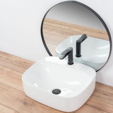 Baterie lavoar REA Creek, montaj pe lavoar, perlator, finisaj Negru mat