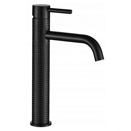 Baterie lavoar EGO Gusto One High, montaj pe blat, perlator, finisaj Negru Mat