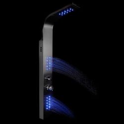 Panel dus EGO-9304, iluminare LED ,otel inoxidabil, finisaj crom, Cascada, ploaie si hidromasaj