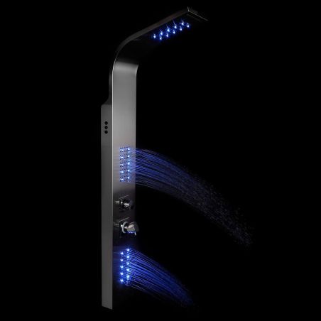 Panel dus EGO-9304, iluminare LED ,otel inoxidabil, finisaj crom, Cascada, ploaie si hidromasaj