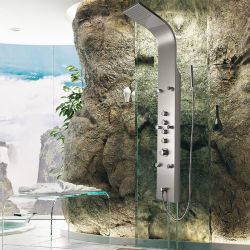 Panel dus 879, Cascada, Ploaie tropicala, Hidromasaj, baterie cu Termostat, dus de mana