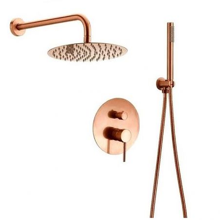 Sistem complet de dus EGO-Lun Rose Gold, montaj incastrat, finisaj auriu