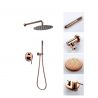 Sistem complet de dus EGO-Lun Rose Gold, montaj incastrat, finisaj auriu Sistem complet de dus EGO-Lun Rose Gold, montaj incastrat, finisaj auriu