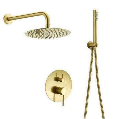 Sistem complet de dus EGO-Lun Gold, montaj incastrat, finisaj auriu