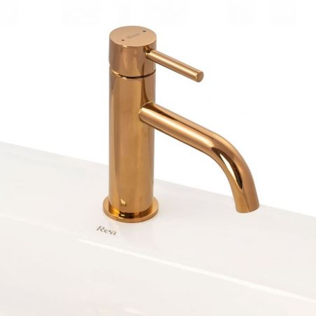 Baterie REA-Lun Rose Gold, montaj pe chiuveta, design deosebit, Perlator