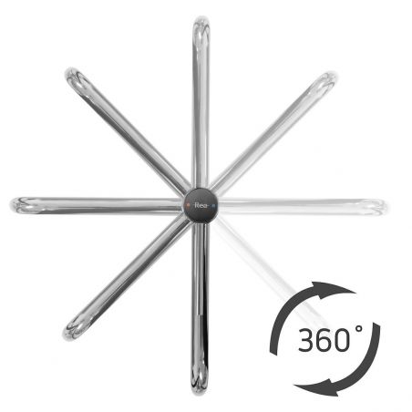 Baterie lavoar REA Lugano Slim High, montaj pe blat, perlator, cap rotativ 360 grade, finisaj crom