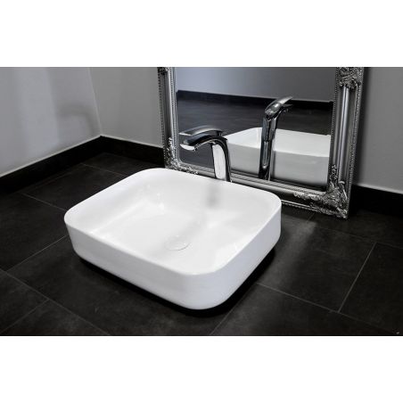 Lavoar EGO DEMI Slim Edge, Alb, lucios, 51x49 cm, montaj pe blat, ceramica sanitara