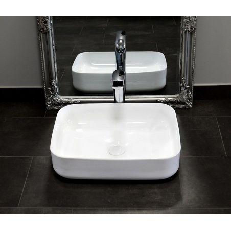 Lavoar EGO DEMI Slim Edge, Alb, lucios, 51x49 cm, montaj pe blat, ceramica sanitara