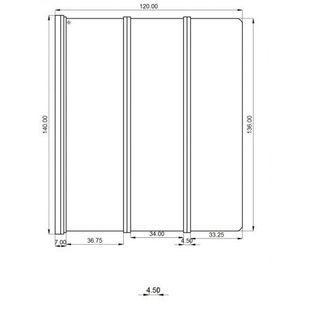 Paravan cada pliabil, elegant din 3 elemente AGAT-3, 120 cm latime