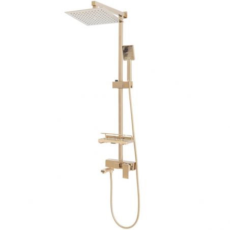 Sistem complet de dus REA-Jack Gold, ploaie de dus 25x25 cm, dus de mana, design modern, finisaj auriu