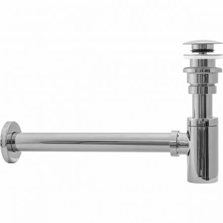 Sifon de scurgere universal+ ventil klik-klak, sistem Push-up, finisaj Crom