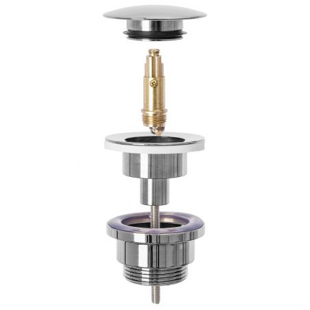 Sifon de scurgere universal+ ventil klik-klak, sistem Push-up, finisaj Crom