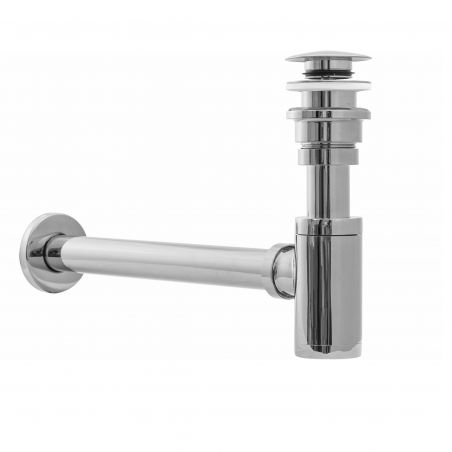 Sifon de scurgere universal+ ventil klik-klak, sistem Push-up, finisaj Crom