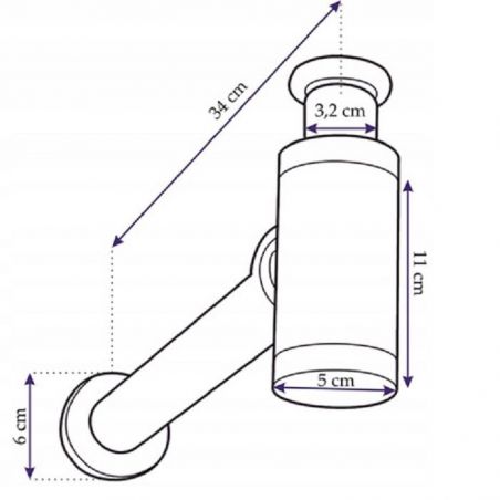 Sifon de scurgere universal+ ventil klik-klak, sistem Push-up, finisaj Crom