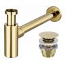 Sifon de scurgere universal+ ventil klik-klak, sistem Push-up, finisaj L.Gold