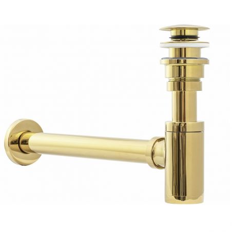 Sifon de scurgere universal+ ventil klik-klak, sistem Push-up, finisaj L.Gold