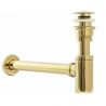Sifon de scurgere universal+ ventil klik-klak, sistem Push-up, finisaj L.Gold