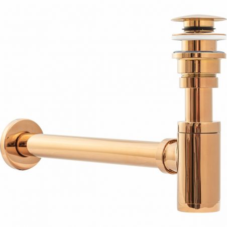 Sifon de scurgere universal+ ventil klik-klak, sistem Push-up, finisaj Rose Gold