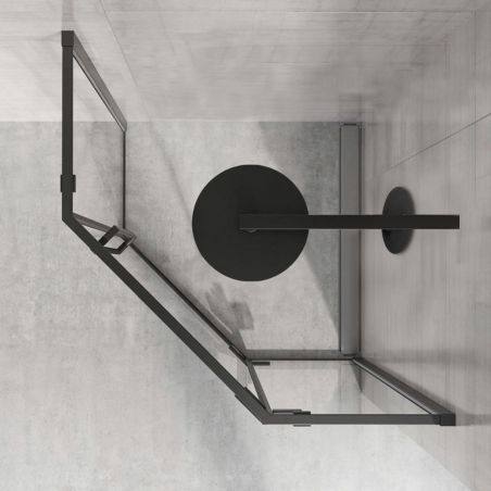 Cabina REA-DIAMOND BLACK MAT, 80x80 si 100x100 cm, sticla securizata 6mm transparenta, usa Batanta