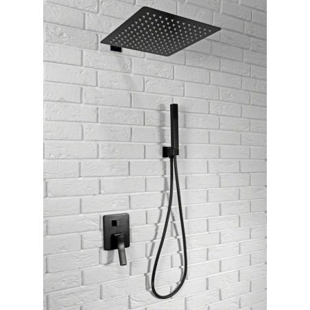 Sistem dus SONIC BLACK, design modern si unic, finisaj negru mat, dus tip ploaie 30x30 cm