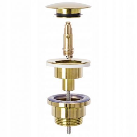 Ventil Universal klik-klak L.Gold, actionare push-up, finisaj auriu