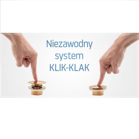 Ventil Universal klik-klak L.Gold, actionare push-up, finisaj auriu