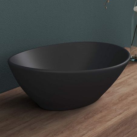 Lavoar EGO 205, Negru, mat, 41x33.1 cm, montaj pe blat, ceramica sanitara