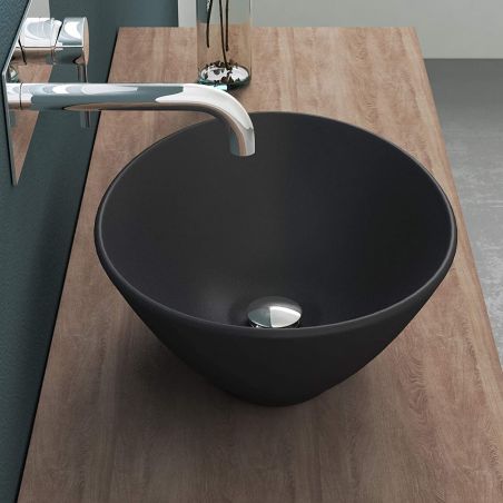 Lavoar EGO 205, Negru, mat, 41x33.1 cm, montaj pe blat, ceramica sanitara