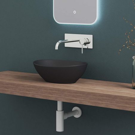 Lavoar EGO 205, Negru, mat, 41x33.1 cm, montaj pe blat, ceramica sanitara