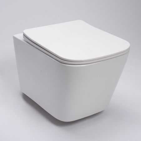 Vas wc EGO-Raul, suspendat, Rimless-fara bordura, capac Duroplast inclus, 49x33.5 cm Vas wc EGO-Raul, suspendat, Rimless-fara bordura, capac Duroplast inclus, 49x33.5 cm