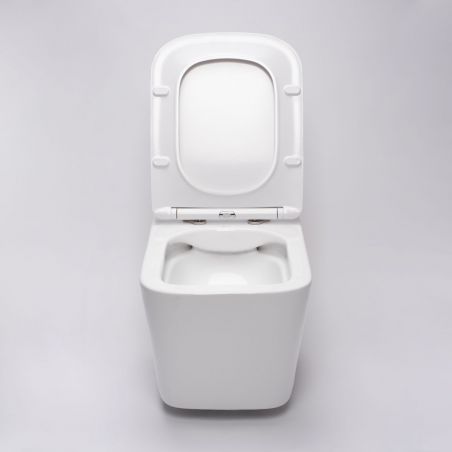 Vas wc EGO-Raul, suspendat, Rimless-fara bordura, capac Duroplast inclus, 49x33.5 cm Vas wc EGO-Raul, suspendat, Rimless-fara bordura, capac Duroplast inclus, 49x33.5 cm