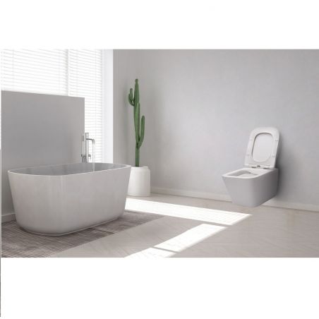 Vas wc EGO-Raul, suspendat, Rimless-fara bordura, capac Duroplast inclus, 49x33.5 cm Vas wc EGO-Raul, suspendat, Rimless-fara bordura, capac Duroplast inclus, 49x33.5 cm