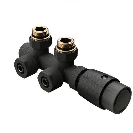 Set robinet, cap termostatic cu ventil, alama, 5 trepte reglabile, tur-retur